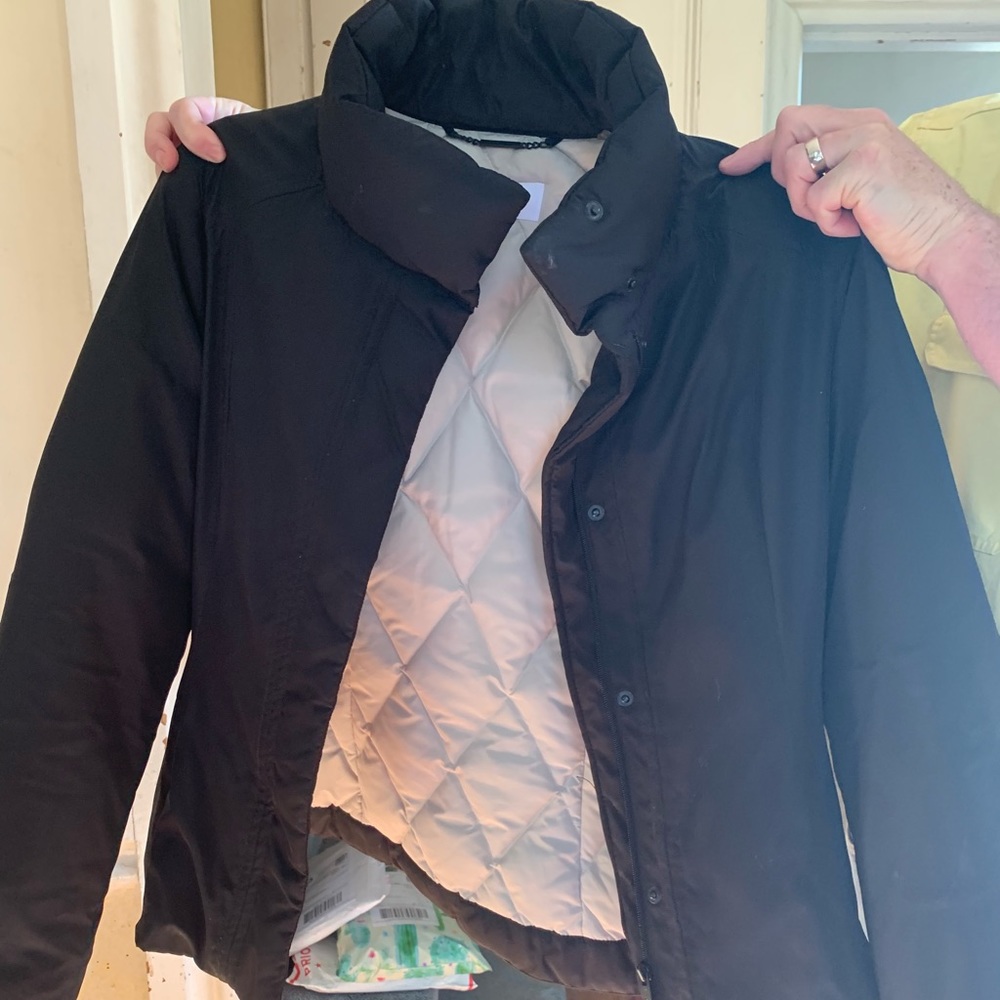 Black Calvin Klein winter puffed coat